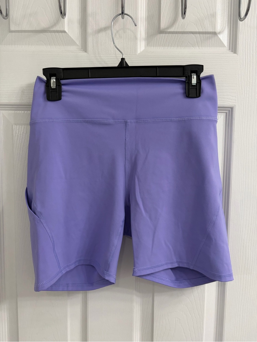 RBX Lavender High-Rise Bike Shorts with Side Pocket
